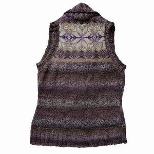 Woolrich Northern Reflections Wool Blend Vest M Fair Isle Knit Button Front